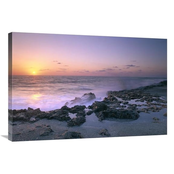 24 x 36 in. Blowing Rocks Preserve At Sunset, Jupiter Island, Eastern Florida Art Print - Tim Fitzharris