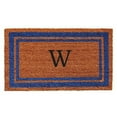 thumbnail image 1 of 24 x 36 in. Blue Border Monogram Rectangular Doormat, Natural - Letter W, 1 of 1