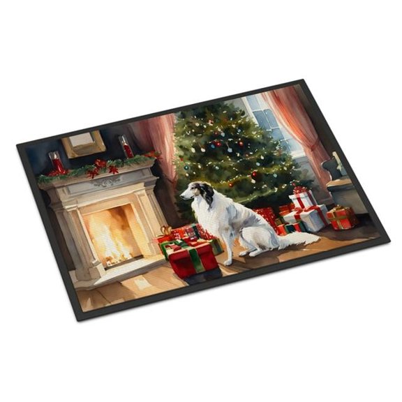 24 x 36 in. Borzoi Cozy Christmas Doormat