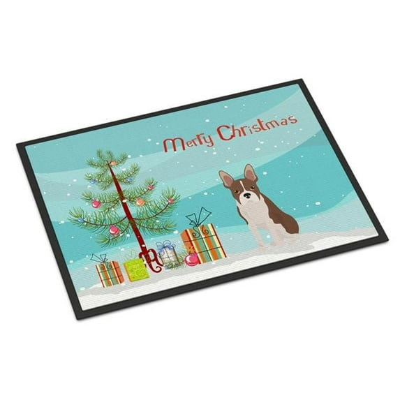 24 x 36 in. Boston Terrier Christmas Tree Indoor or Outdoor Mat