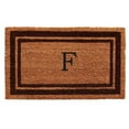 thumbnail image 1 of 24 x 36 in. Brown Border Monogram Rectangular Doormat, Natural - Letter F, 1 of 1