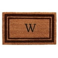 thumbnail image 1 of 24 x 36 in. Brown Border Monogram Rectangular Doormat, Natural - Letter W, 1 of 1
