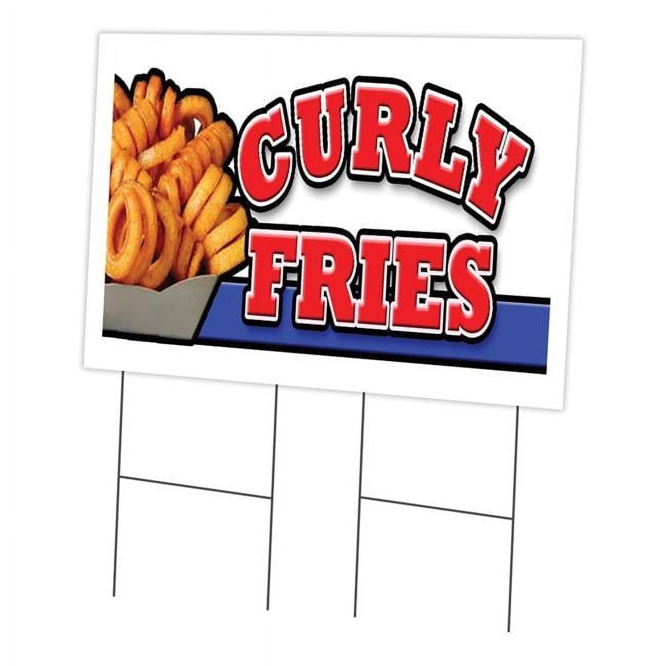 Small Fries Sign 24 x 36 in. Curly Fries Yard Sign & Stake - Walmart.com