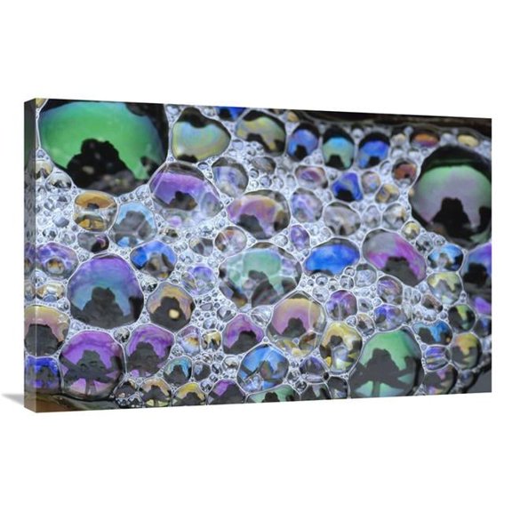 24 x 36 in. Detail of Rainbow-Colored Bubbles, California Art Print - Tim Fitzharris