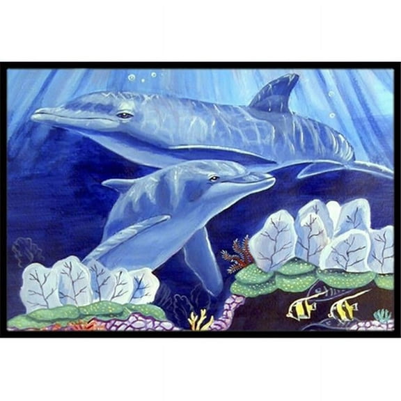 24 x 36 in. Dolphin under the sea Indoor Or Outdoor Mat