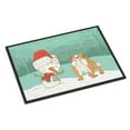 thumbnail image 1 of 24 x 36 in. English Bulldog Snowman Christmas Indoor or Outdoor Mat, 1 of 1