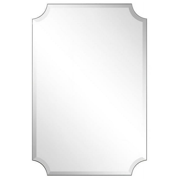 24 x 36 in. Frameless Rectangle Scalloped Beveled Wall Mirror - 1 in. Beveled Edge
