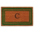 thumbnail image 1 of 24 x 36 in. Green Border Monogram Rectangular Doormat, Natural - Letter D, 1 of 1