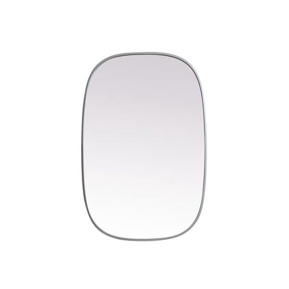 24 x 36 in. Metal Frame Oval Mirror, Silver