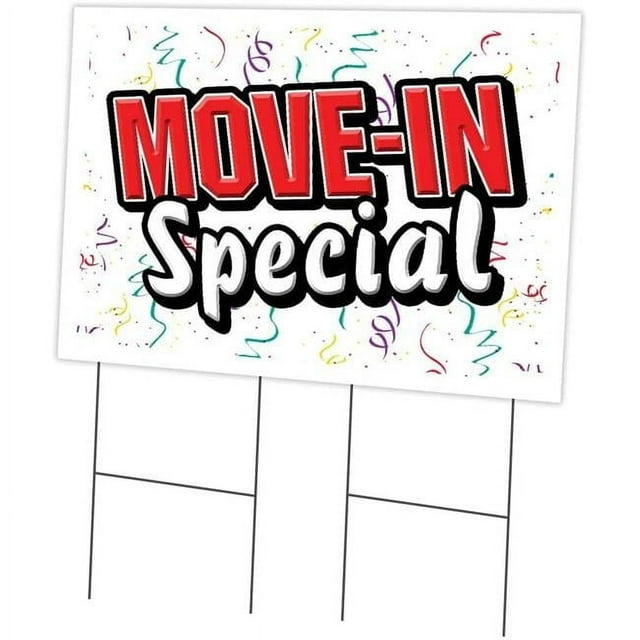 Custom Move Signs 24 x 36 in. Move-in Special Yard Sign & Stake - Walmart Business Supplies
