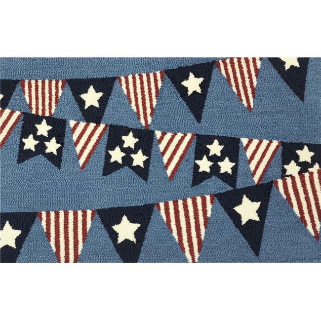 Patriotic Pennant Blue and Red Outdoor Doormat