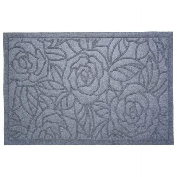 24 x 36 in. Poly Rose Indoor & Outdoor Rectangular Mat, Light Grey