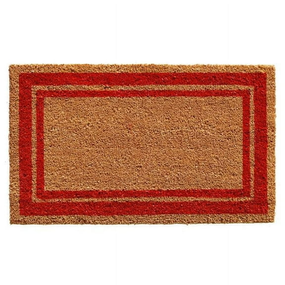 24 x 36 in. Red Border Rectangular Doormat, Natural