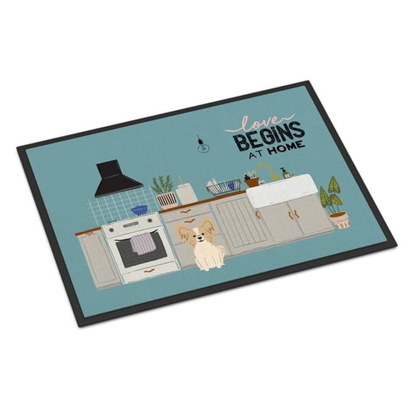 24 x 36 in. Sable White Papillon Kitchen Scene Indoor or Outdoor Mat