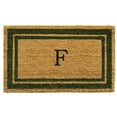 thumbnail image 1 of 24 x 36 in. Sage Green Border Monogram Rectangular Doormat, Natural - Letter F, 1 of 1