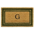 thumbnail image 1 of 24 x 36 in. Sage Green Border Monogram Rectangular Doormat, Natural - Letter G, 1 of 1
