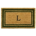 thumbnail image 1 of 24 x 36 in. Sage Green Border Monogram Rectangular Doormat, Natural - Letter M, 1 of 1