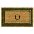 thumbnail image 1 of 24 x 36 in. Sage Green Border Monogram Rectangular Doormat, Natural - Letter O, 1 of 1