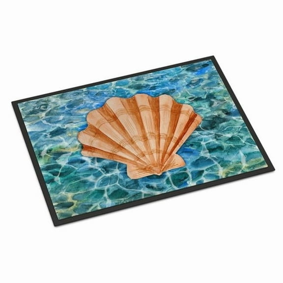 24 x 36 in. Scallop Shell & Water Indoor or Outdoor Mat