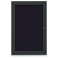 thumbnail image 1 of 24 x 36 in. Single Door Traditional Indoor Enclosed Corkboard with Rubber Backing Board & Black Anodized Aluminum Frame, 1 of 1