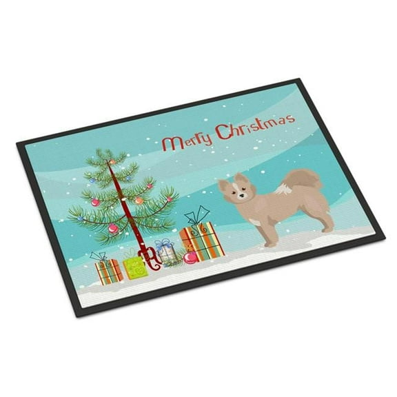 24 x 36 in. Tan Pomchi Christmas Tree Indoor or Outdoor Mat