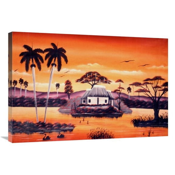 24 x 36 in. Two Swans Art Print - Felix Aloarez