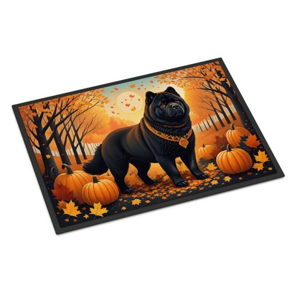 24 x 36 in. Unisex Black Chow Chow Fall Indoor or Outdoor Mat