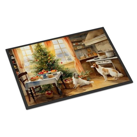24 x 36 in. Unisex Borzoi Christmas Cookies Doormat