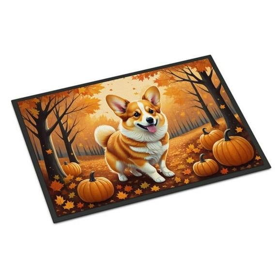 24 x 36 in. Unisex Corgi Fall Indoor or Outdoor Mat