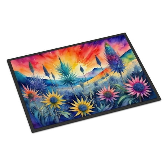 24 x 36 in. Unisex Eryngium in Color Indoor or Outdoor Mat