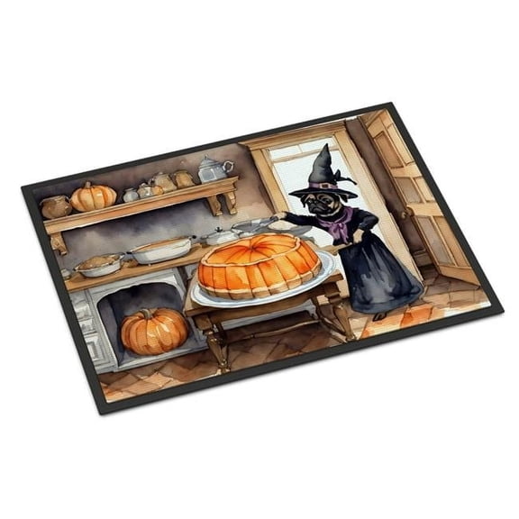 24 x 36 in. Unisex Pug Fall Kitchen Pumpkins Indoor or Outdoor Mat