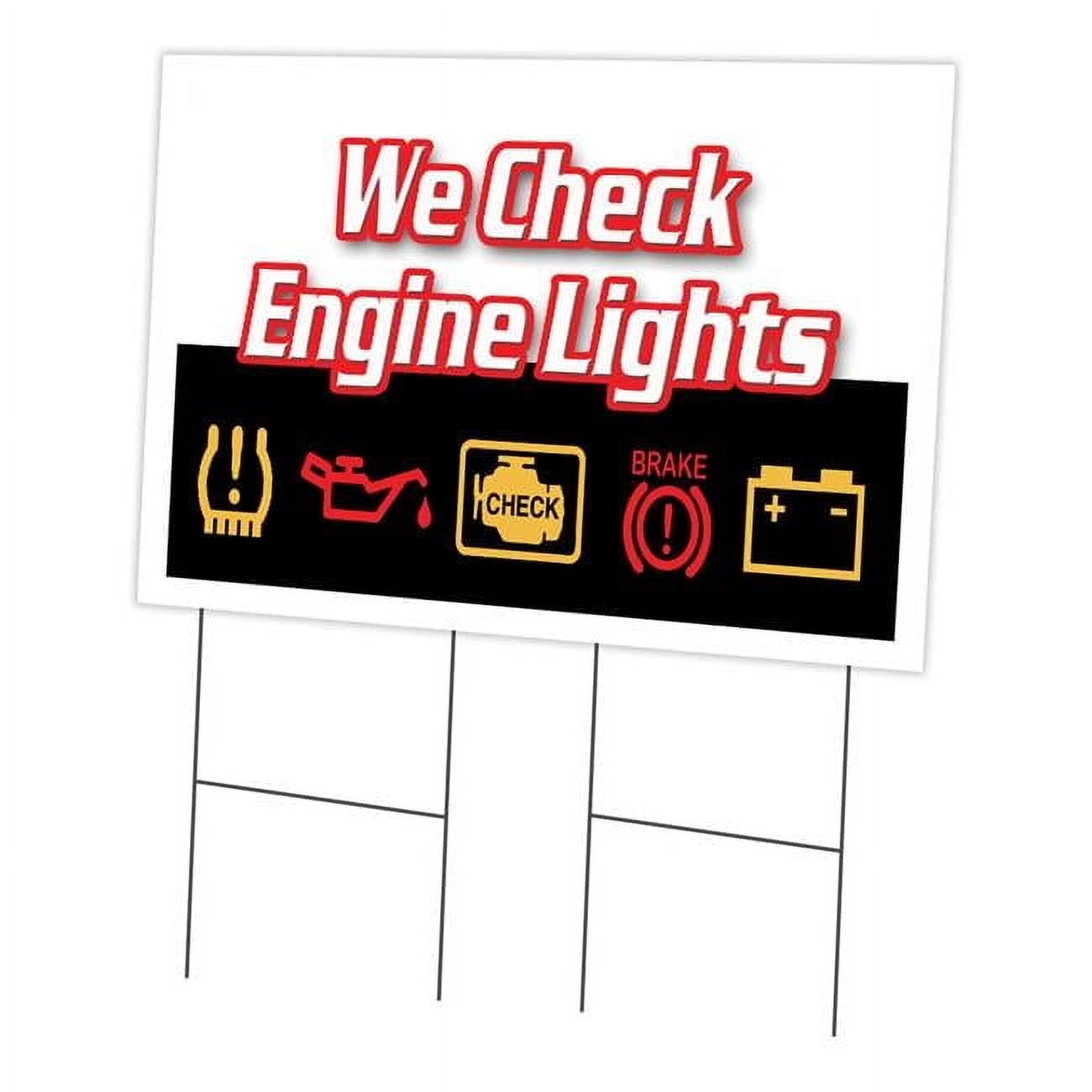 We Check 24 x 36 in. We Check Engine Lights Yard Sign & Stake - Walmart.com