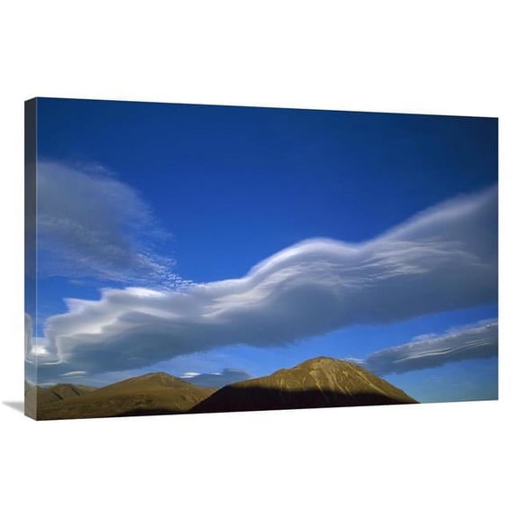 24 x 36 in. Wind Cloud Over the Ben Ohau Range, New Zealand Art Print - Ned Norton