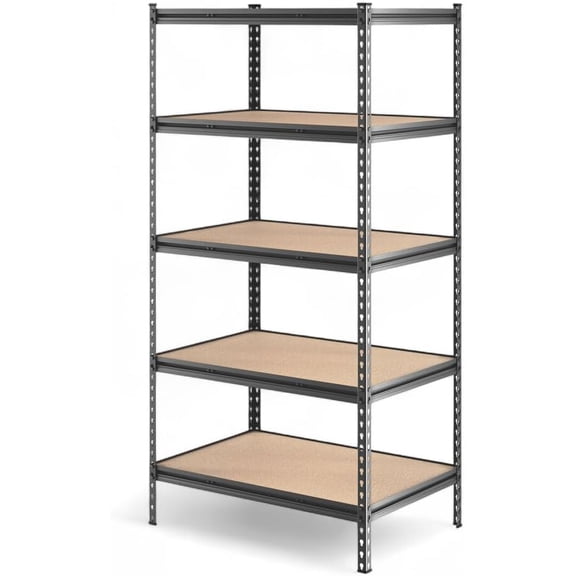 24" x 36" x 72" Boltless Industrial Shelving Unit Z-Beam Design with 4 Shelf, Heavy-Duty Steel Frame and Particleboard Shelves, 800 lb Capacity per Shelf