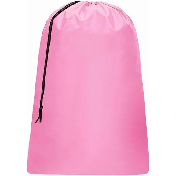 24 x 36in Drawstring Travel Laundry Bags XL Drawstring Dirty Clothes Bag Travel Pink Handy Rectangle Oxford Large Locking Closure Pink