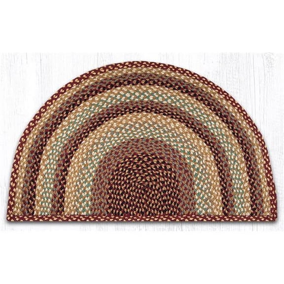 24 x 39 in. Braided Rug Slice, Burgundy, Gray & Cream