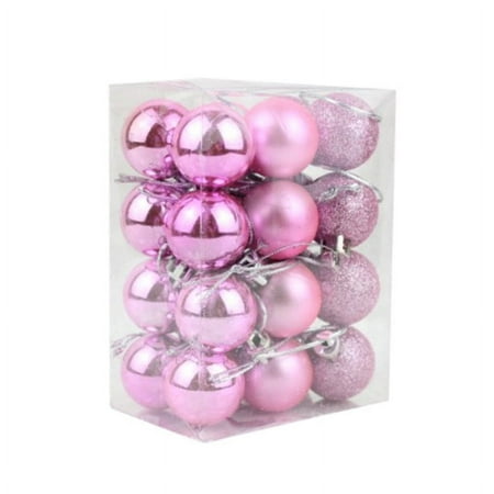 24 x 3CM Christmas Glitter Bubbles Balls Xmas Tree Hanger Hanging Ornament Decor