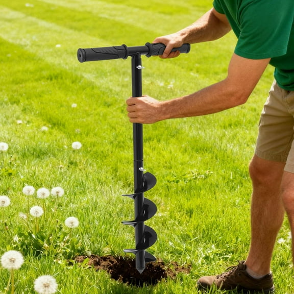 24'' x 4" Manual Hole Digger, Detachable Hand Post Hole Digger, Earth Garden Auger Drill