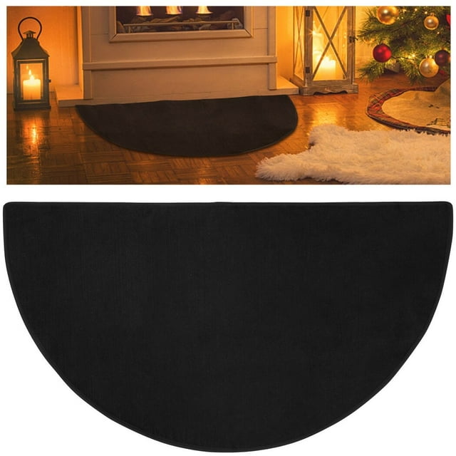 24" x 41.7" Half Round Fireproof Fireplace Mat, Doublelayer Fireplace