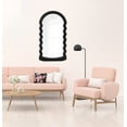 thumbnail image 1 of 24 x 44" Arched Black Wavy Wood Frame Mirror, 1 of 6
