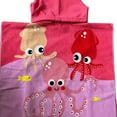 thumbnail image 1 of 24" x 48" Baby Kids Bath Beach Pool Hooded Towel Wrap Soft Absorbent Poncho for 3-7T, Pink Octopus, 1 of 5