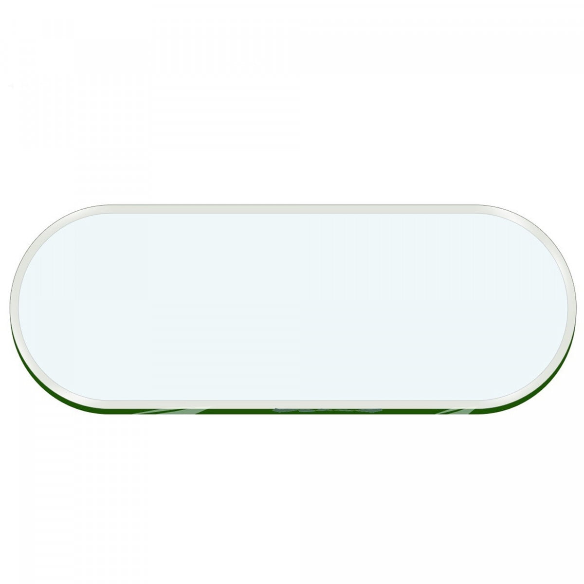 24 x 48 Inch Oval Racetrack Glass Table Top, 1/2 Inch Thick Clear