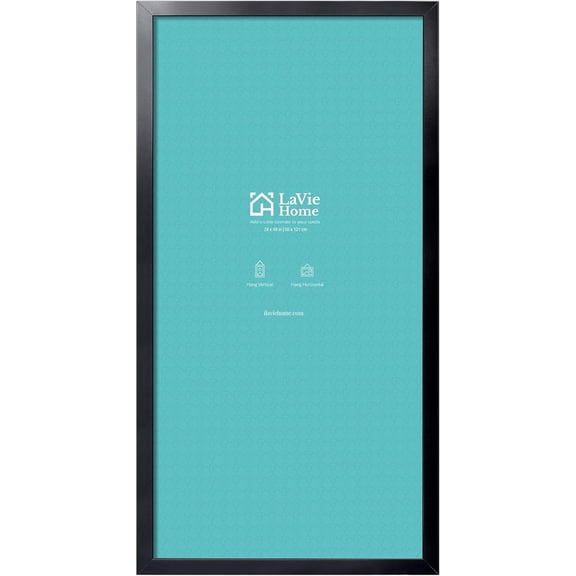 24 x 48 Picture Frame, Large Poster Frame with High Definition Plexiglass, Horizontal or Vertical Wall Gallery Poster Frames Suitable for Photos, Artworks, Posters,Puzzle, Black 1pc