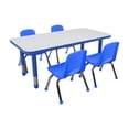 thumbnail image 1 of Factory Direct Partners Dry-Erase Activity Table and Stack Chair Set, White Blue, 1 of 5