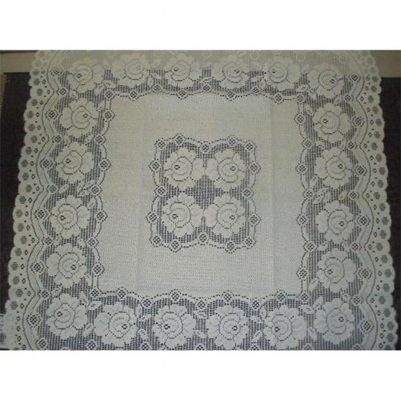 24 x 48 in. European Lace Table Topper, Ivory