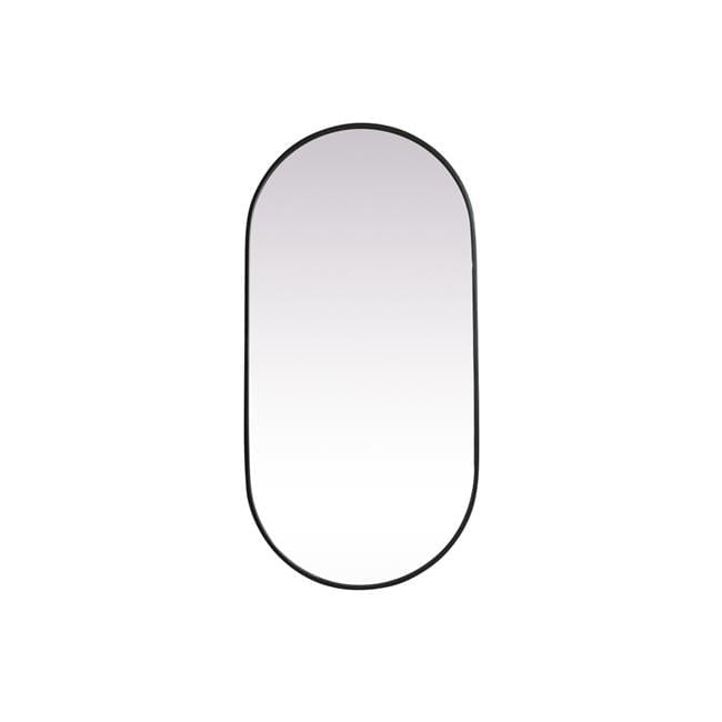 Black Metal Framed Oval Full Length Vanity Mirror