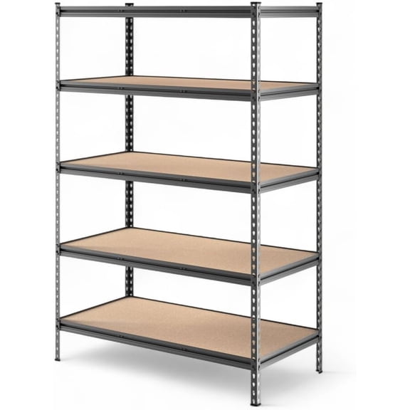 24" x 48" x 72" Boltless Industrial Shelving Unit Z-Beam Design with 4 Shelf, Heavy-Duty Steel Frame and Particleboard Shelves, 800 lb Capacity per Shelf