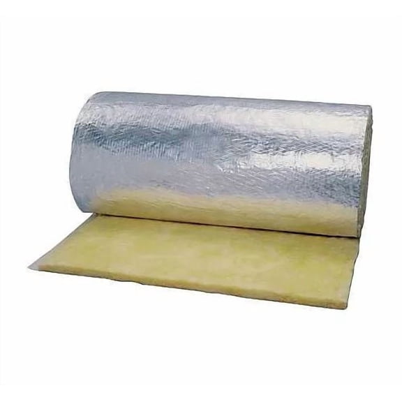 24" x 4ft REFLECTIVE FOIL FRK Fiberglass Duct Insulation HVAC PIPE Wrap 2" R12