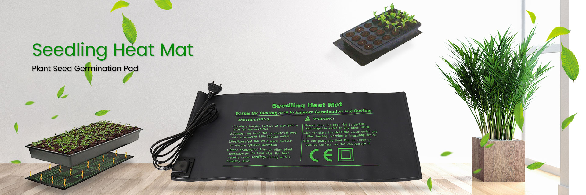 24 x 52 cm Seedling Heating Mat 18W Terrarium Heating Mat Hydroponic