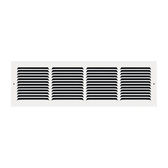 24" x 6" TruAire White Steel Wall Return Air Grille